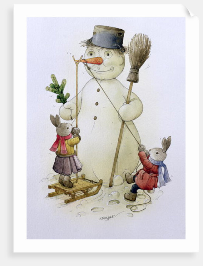 Snowman and Hares, 1999 by Kestutis Kasparavicius