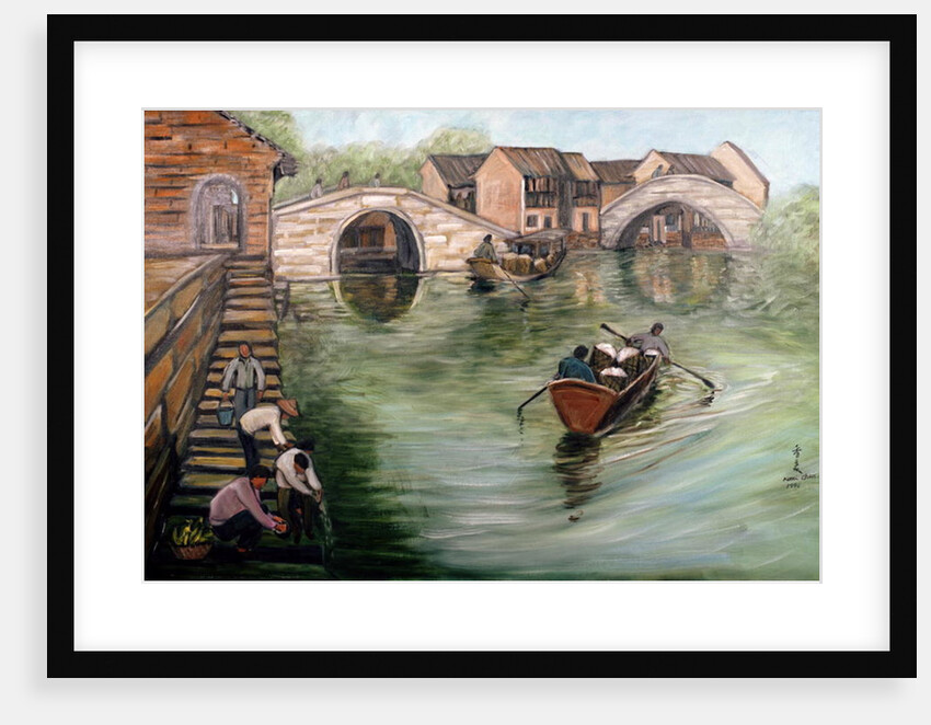 Washing Clothes by the Stream, 1995 by Komi Chen