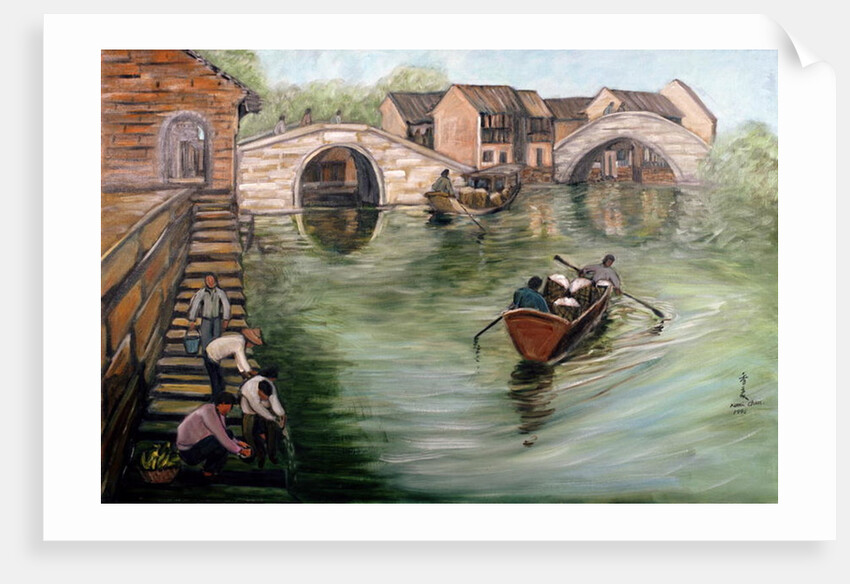 Washing Clothes by the Stream, 1995 by Komi Chen