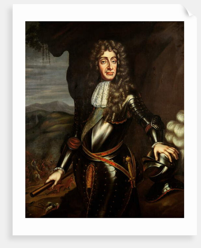 Portrait of James II in armour by English School
