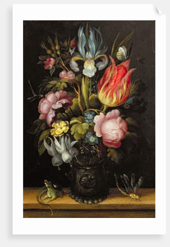 Flower-piece with a Roemer, c.1615 by Roelandt Jacobsz. Savery