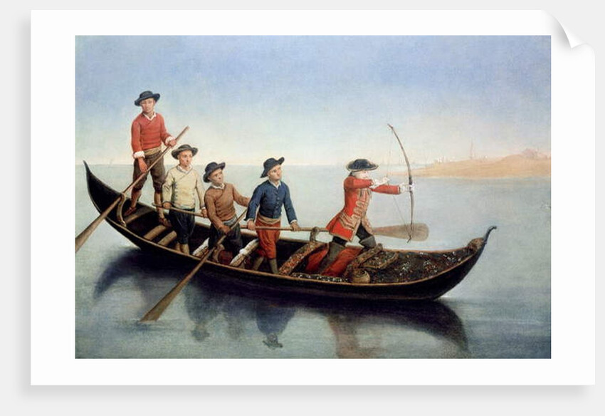 Hunting wild duck with bows and arrows by Pietro Longhi
