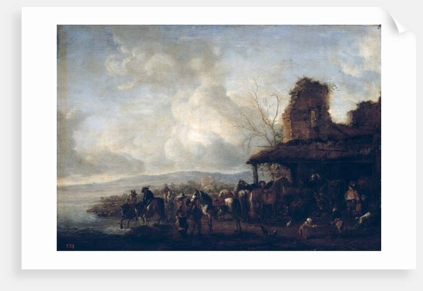 The Stable of a Dilapidated House, c.1640 by Philips Wouwermans or Wouwerman
