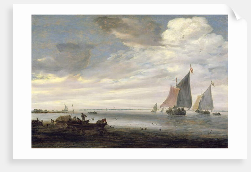 Wide Rivermouth with Boats, c.1660 by Salomon van Ruisdael or Ruysdael