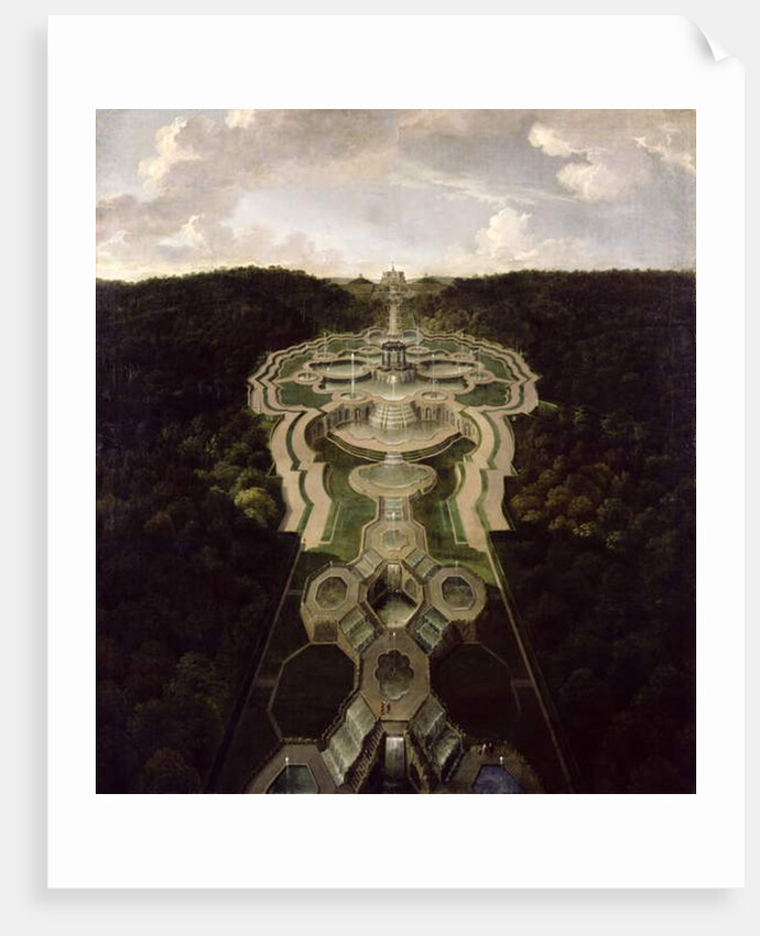 View over the Great Plaza with Temple at the Beginning of the Second Third of the Waterfalls to the Octagon, after 1716 by Jan van Nickelen