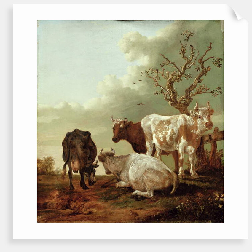 Four Cows in a Meadow, 1644 by Paulus Potter