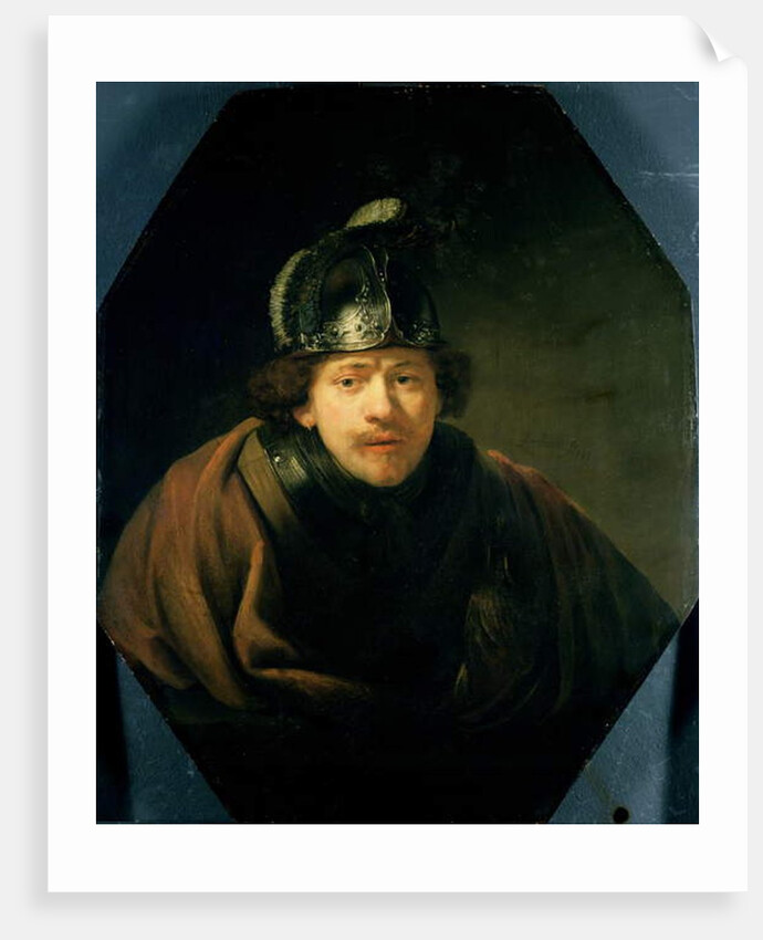 Self Portrait with Helmet, 1634 by Rembrandt Harmensz. van Rijn
