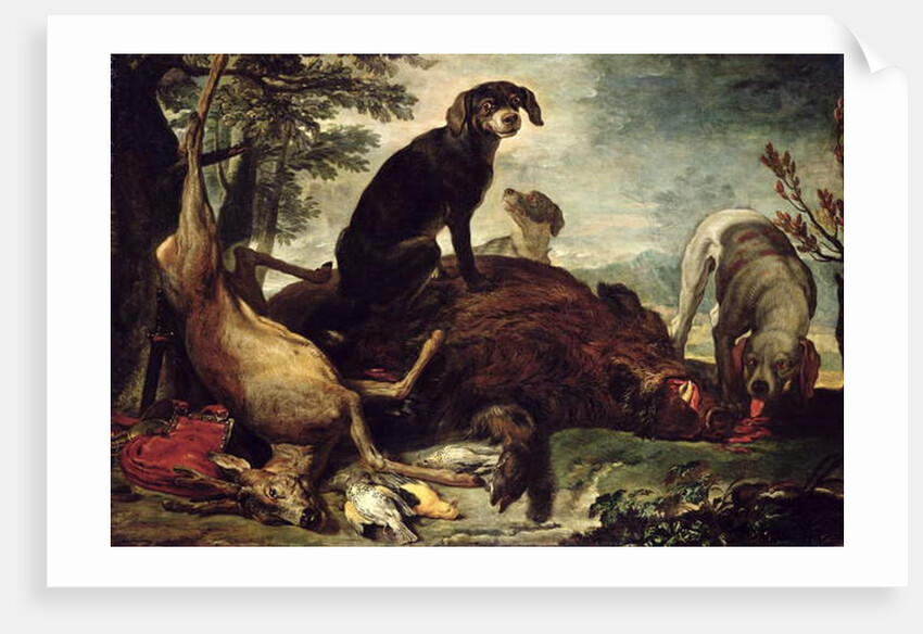 Dogs with Slain Wild Boar and Deer by David de Coninck