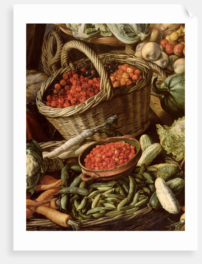 Detail of Still Life with Fruit, Vegetables and a Market Woman, 1564 by Joachim Beuckelaer or Bueckelaer