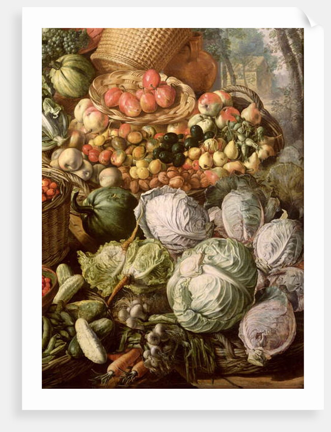 Detail of Still Life with Fruit, Vegetables and a Market Woman, 1564 by Joachim Beuckelaer or Bueckelaer