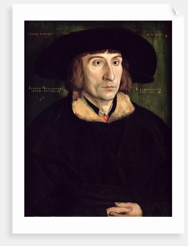 Portrait of Johann Neudorffer 1527 by Barthel Beham