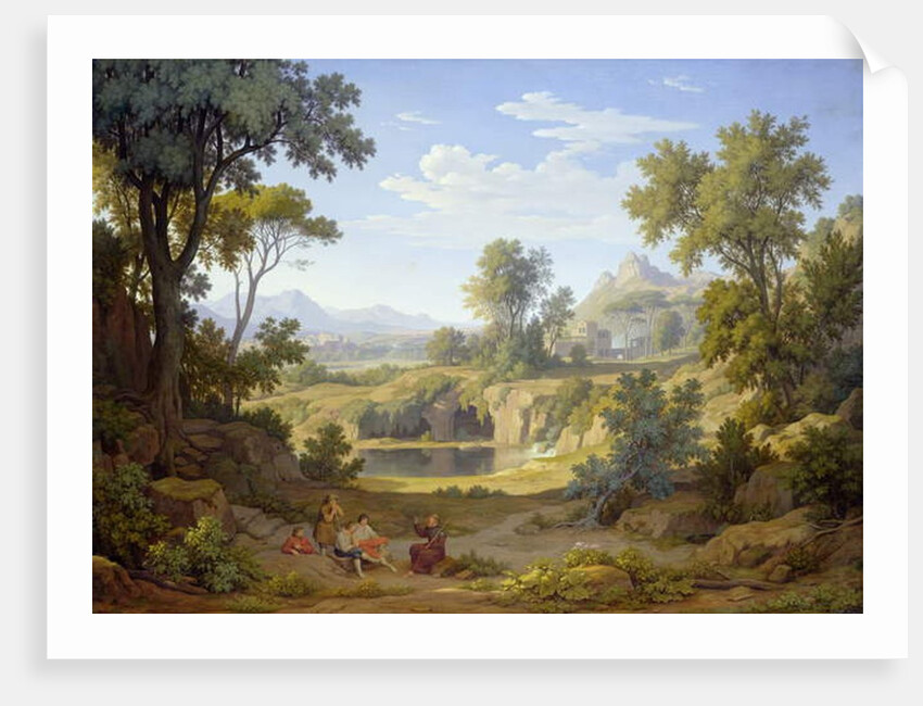 Italian Landscape with a Pilgrim and Rustics, 1829 by Johann Martin von Rohden