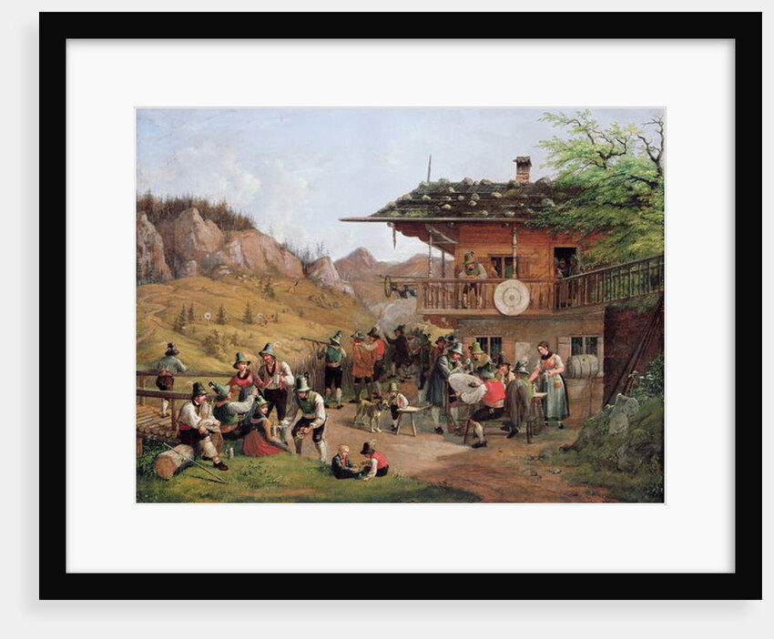 Target Practice in Fischbachau by Lake Schlier by Lorenzo I Quaglio