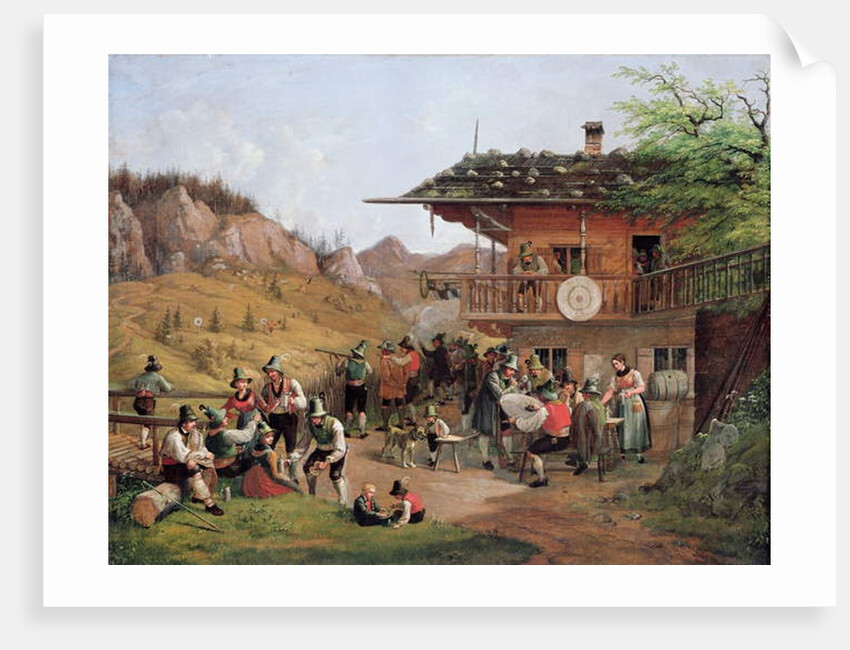 Target Practice in Fischbachau by Lake Schlier by Lorenzo I Quaglio