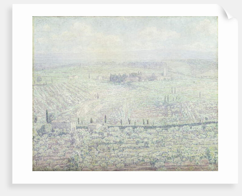 A Hilly Tuscan Landscape on the Morning of a Sunny Summer Day, c.1930 by Paul Baum