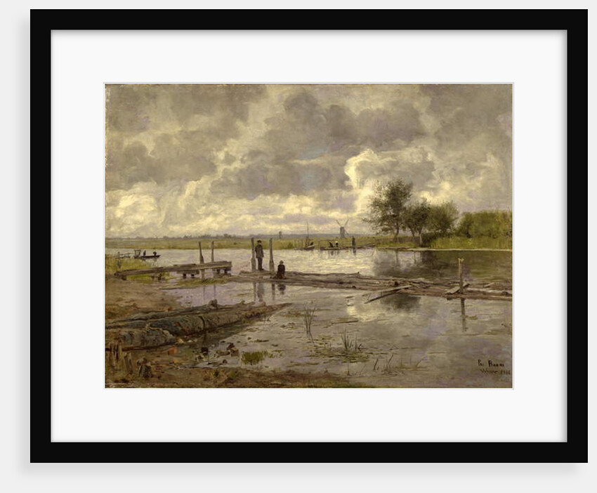 Landscape with the Ilm near Weimar, with a Fisherman, 1886 by Paul Baum
