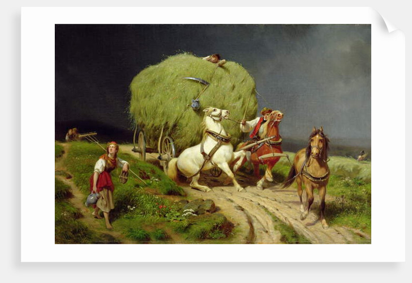 The Hay Wagon, 1874 by Johann Jakob Eduard Handwerk