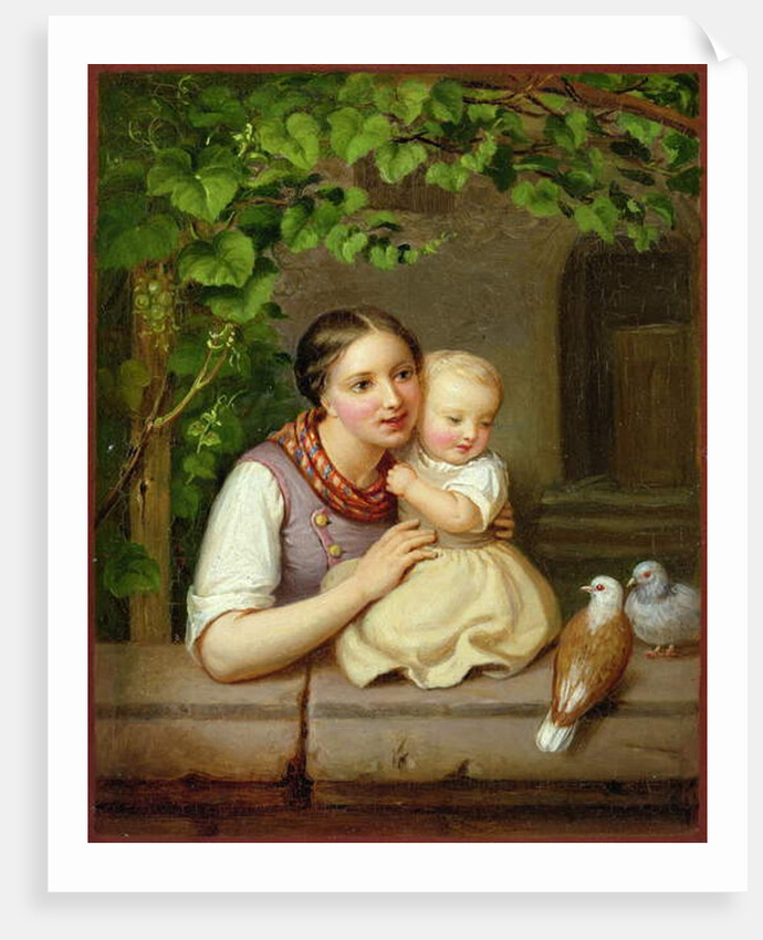 Mother with Child and Two Doves by August von der Embde