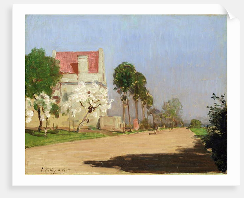 Road by the Fulda River to 'Neuen Muehle' near Kassel, 1904 by Louis Kolitz