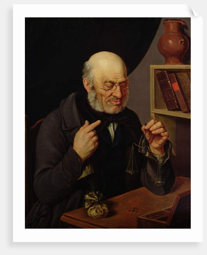 The Barchfeld Money Changer weighing Coins, c.1840-45 by Johann Georg Soemmer