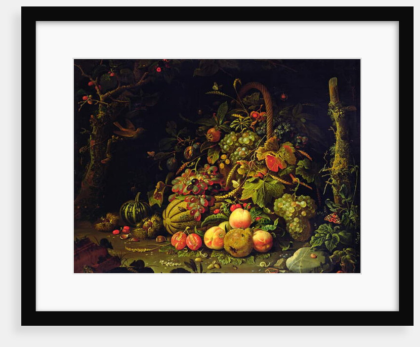 Fruit basket by Abraham Mignon