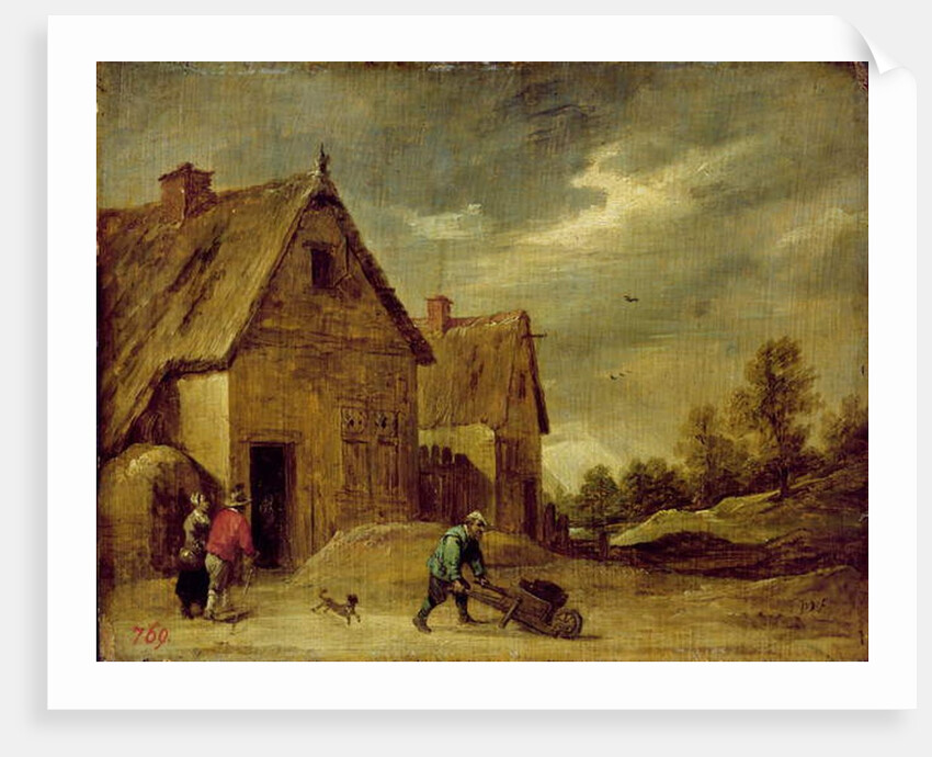 Farmer with Wheelbarrow by David the Younger Teniers