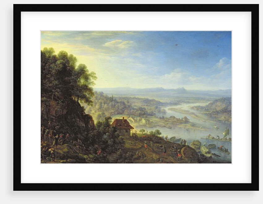 The Rhein Valley near Erbach in Rheingau by Herman the Younger Saftleven