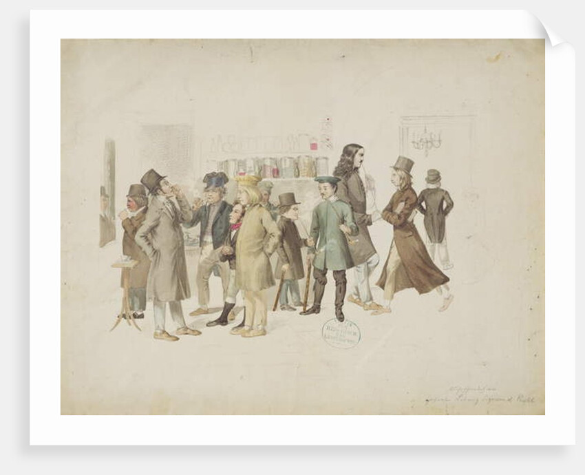 German Artists in Cafe Greco by Ludwig Sigismund Ruhl