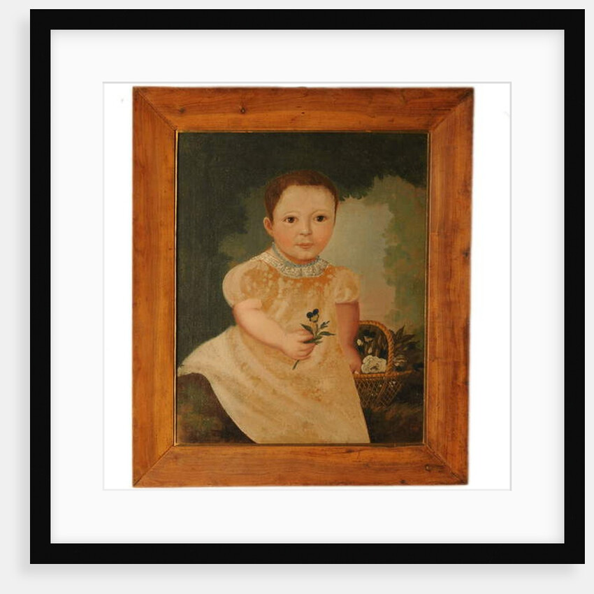 Naive portrait of a boy by French School