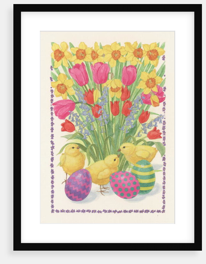 Chicks, Eggs and Flowers, 1995 by Linda Benton