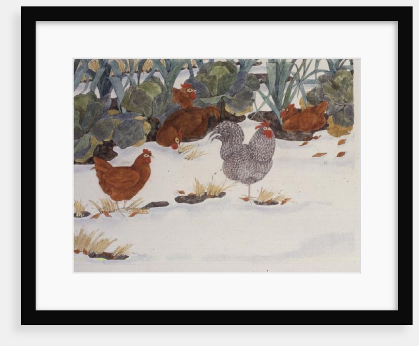 Hens in the Vegetable Patch by Linda Benton