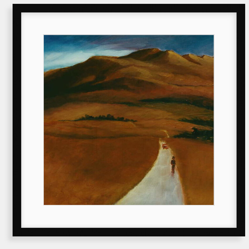 Mr Wright, 1996 Figure in red landscape by Lee Campbell