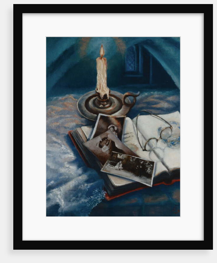 Nostalgia, 1999 Still life with candle,books photos by Lee Campbell