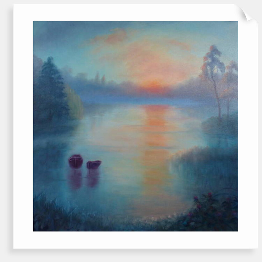 Morning Drift, 2018 Baots on water by Lee Campbell