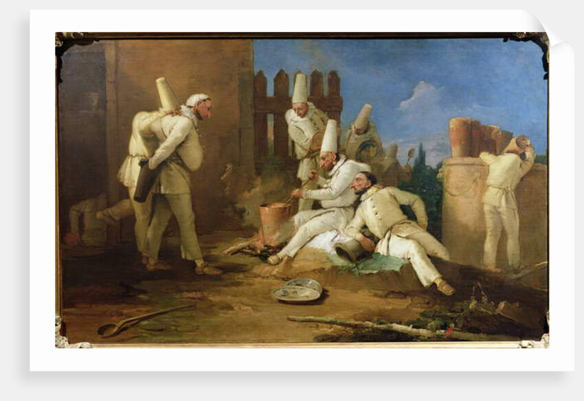 The Punchinello's Kitchen by Giovanni Battista Tiepolo