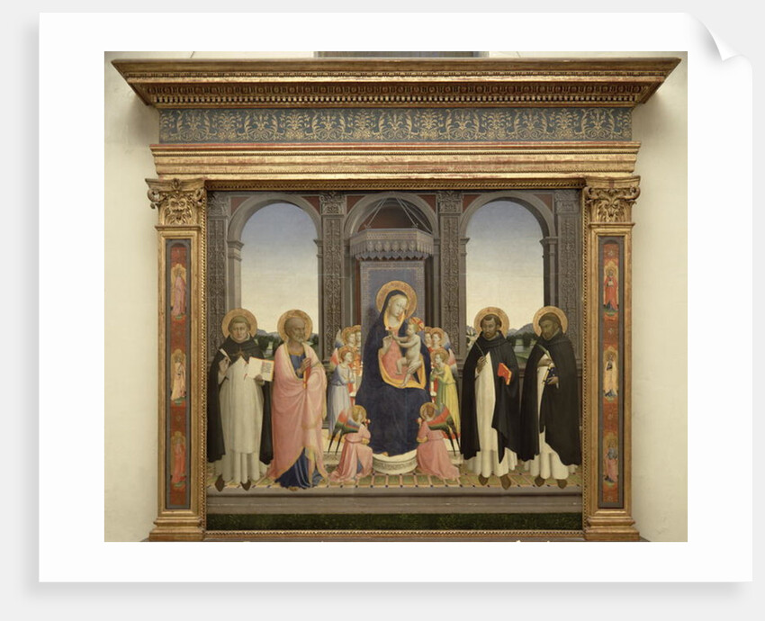 Virgin and Child enthroned with Angels and St. Thomas Aquinas, St. Barnabas, St. Dominic, and St. Peter Martyr, c.1422 by Fra (c.1387-1455) Angelico