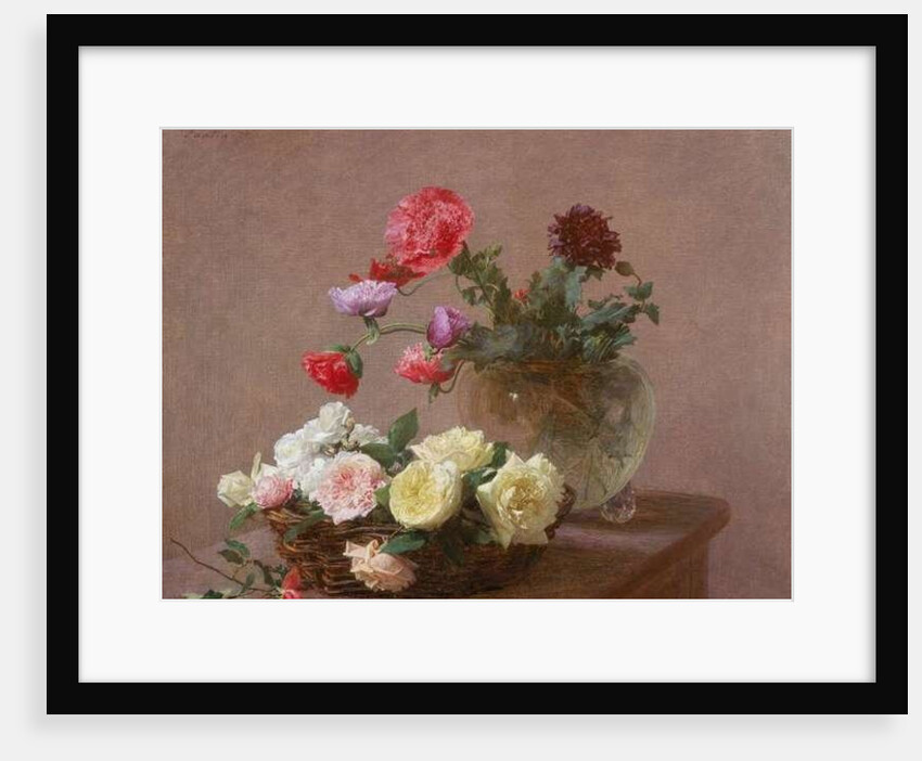 Poppies in a Crystal Vase, or Basket of Roses, 1890 by Ignace Henri Jean Fantin-Latour