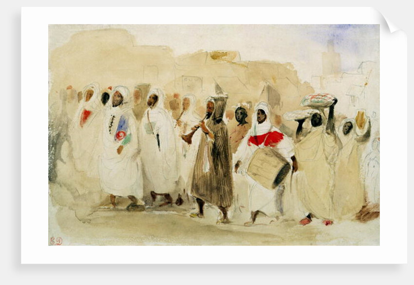 Procession of Musicians in Tangier by Ferdinand Victor Eugene Delacroix