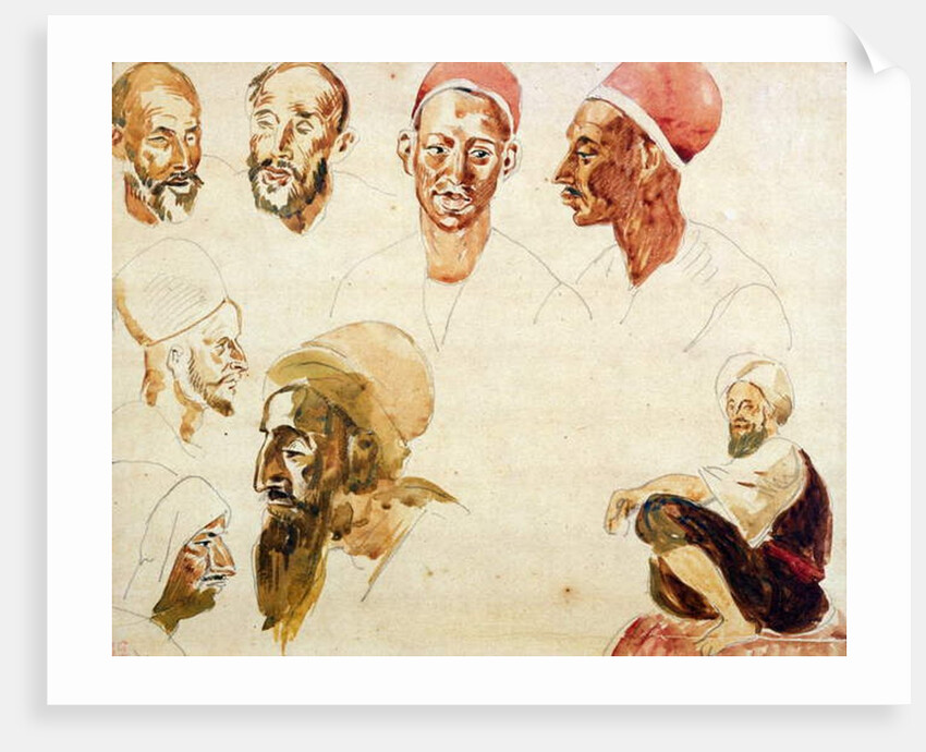 Sketches of Heads by Ferdinand Victor Eugene Delacroix