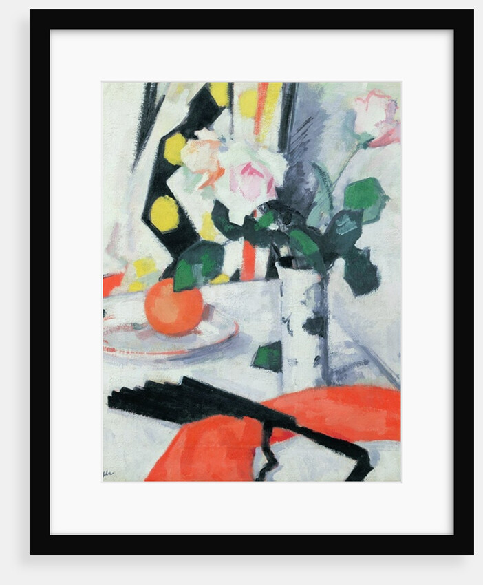 Still Life: Roses in a Chinese Vase with Black Fan, 1924 by Samuel John Peploe