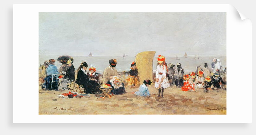Beach Scene, Trouville, 1881 by Eugene Louis Boudin