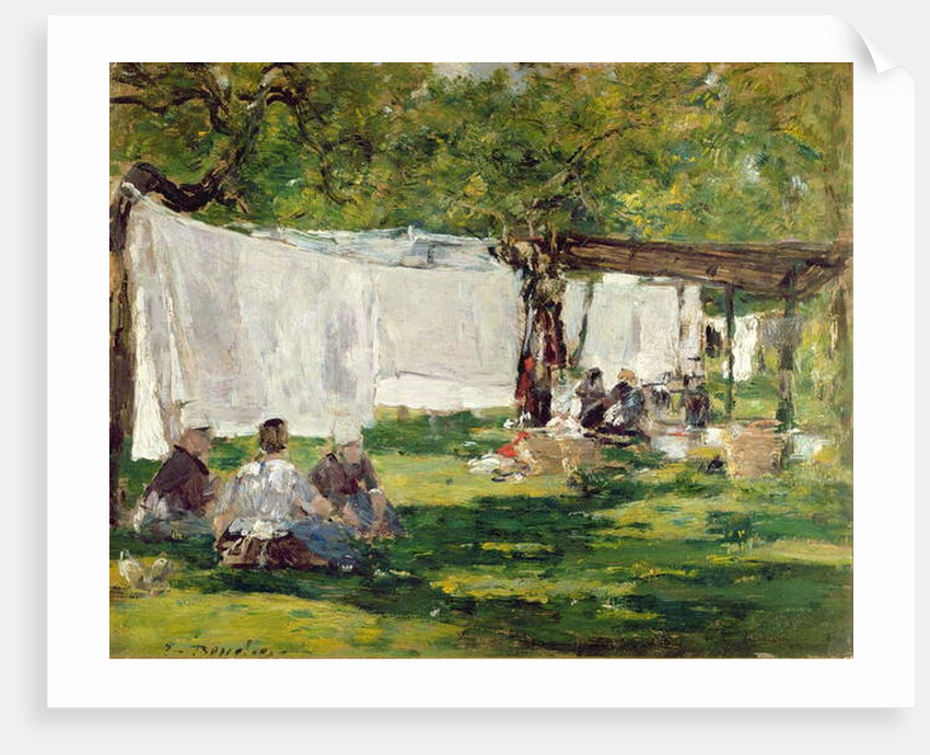 The Laundry at St. Simeon, Honfleur by Eugene Louis Boudin