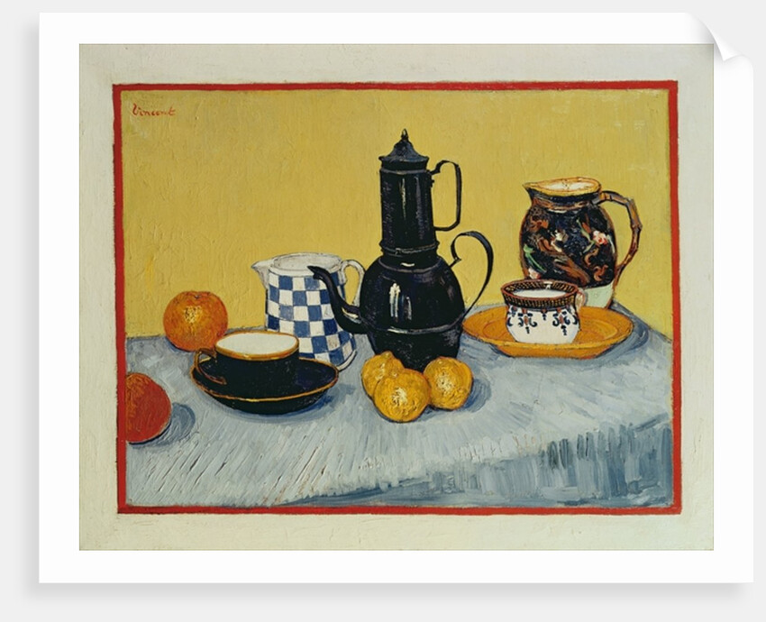 Still Life with Blue Enamel Coffeepot, Earthenware and Fruit, 1888 by Vincent van Gogh