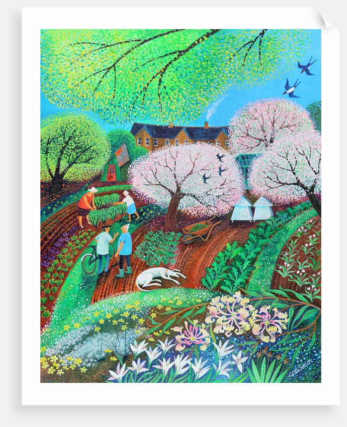 Dozey Dog, 2018 (acrylics on paper by Lisa Graa Jensen