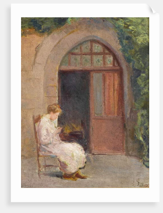 Girl seated outside of La Boissiere, c.1909 by Albert de Belleroche