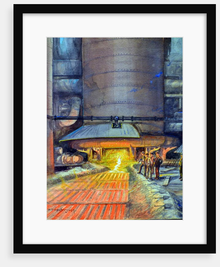 Steel workers casting girders, 1917 by Charles John de Lacy