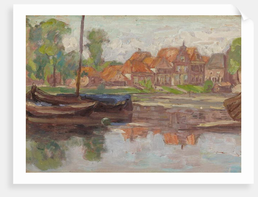 Boating scene, possibly in Holland by Arthur Haythorne Studd