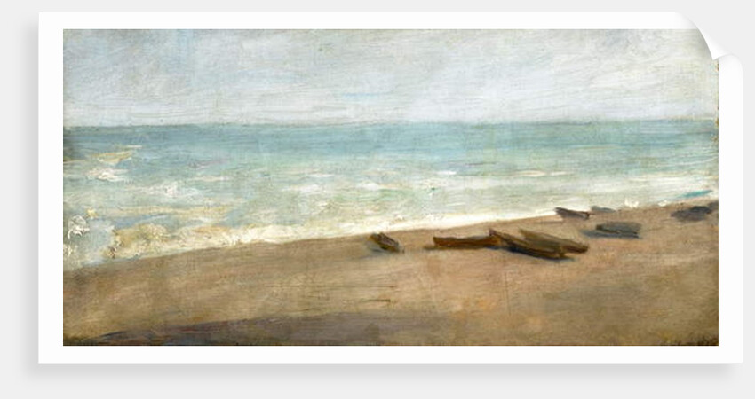 Boats along shoreline by Albert de Belleroche
