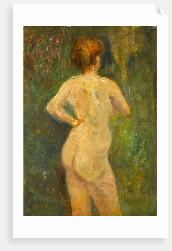 3/4 length standing nude, rear view, c.1895 by Albert de Belleroche