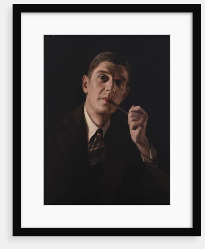 Portrait of a man, smoking a pipe by Harry Dixon